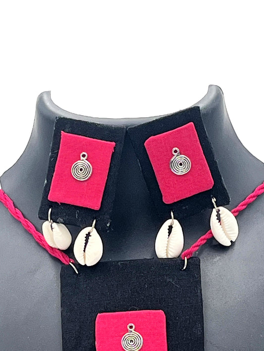 Ethnic velvet necklace set with matching earrings – Rang Tarang Collection