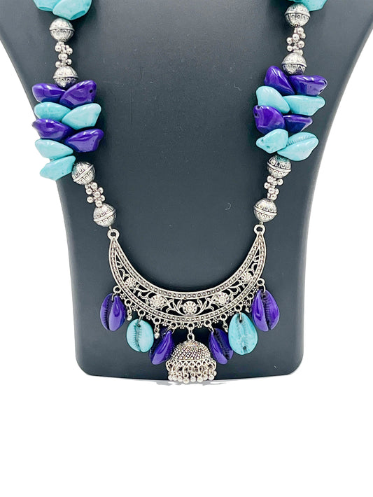 Ethnic Jewelry Necklace with Ocean-Inspired Shell Beads – SeaBloom Collectionells & Bell Dangler