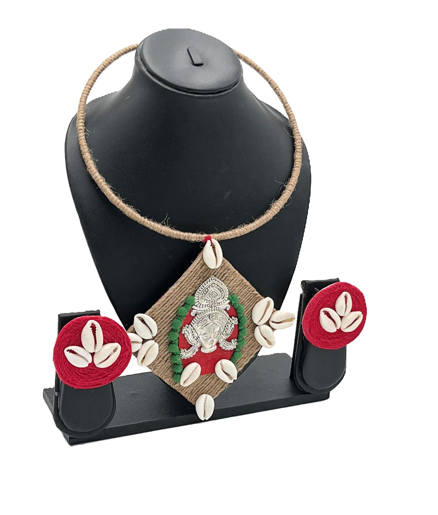 Side view of Kodi Devi Necklace with tribal goddess pendant – The Chakmak
