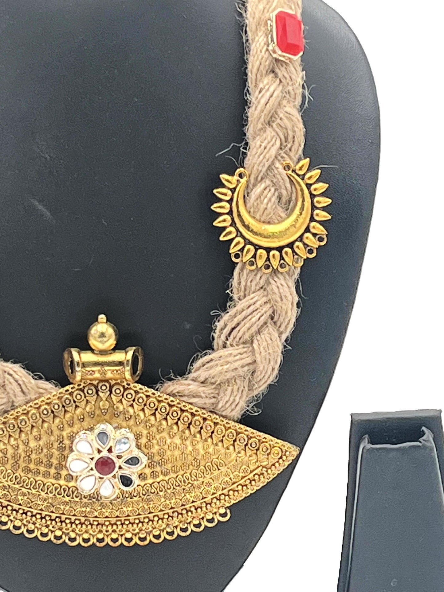 Festival Statement Navratri Handctafted Jewellery-Jute Cord Necklace By The Chakmak