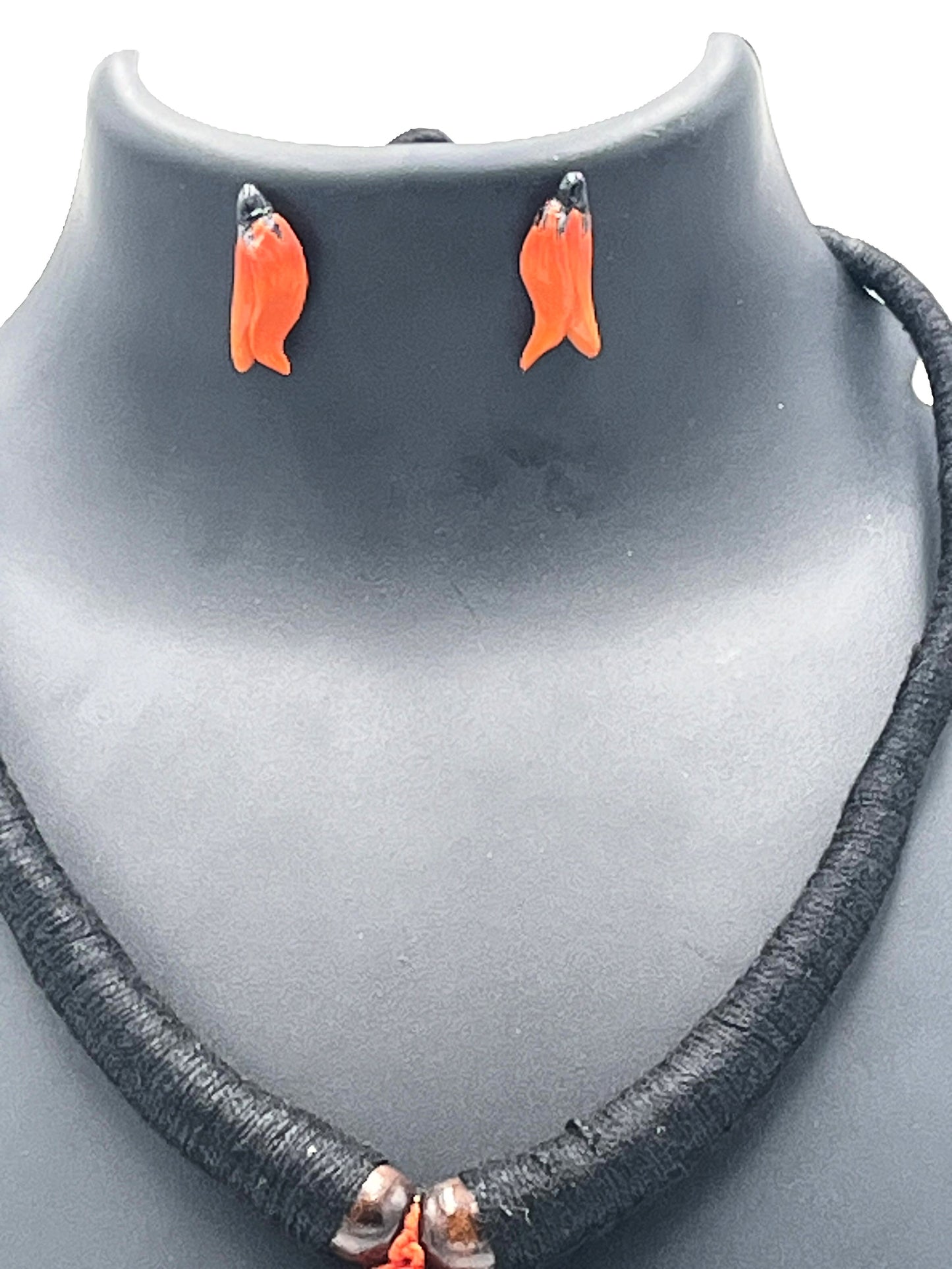 The Chakmak Flame Bloom – Tribal Necklace & Earring Set Inspired by Flame Flowers