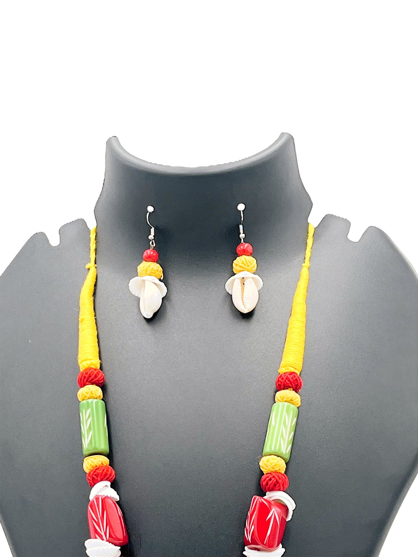 Handcrafted Terracotta Navratri and Durga Puja Necklace with Matching Earrings – Festival Jewelry