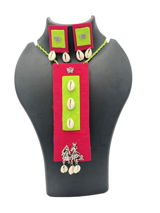 Handcrafted Tribal Dandiya Necklace Set with Cowrie Shells – The Chakmak