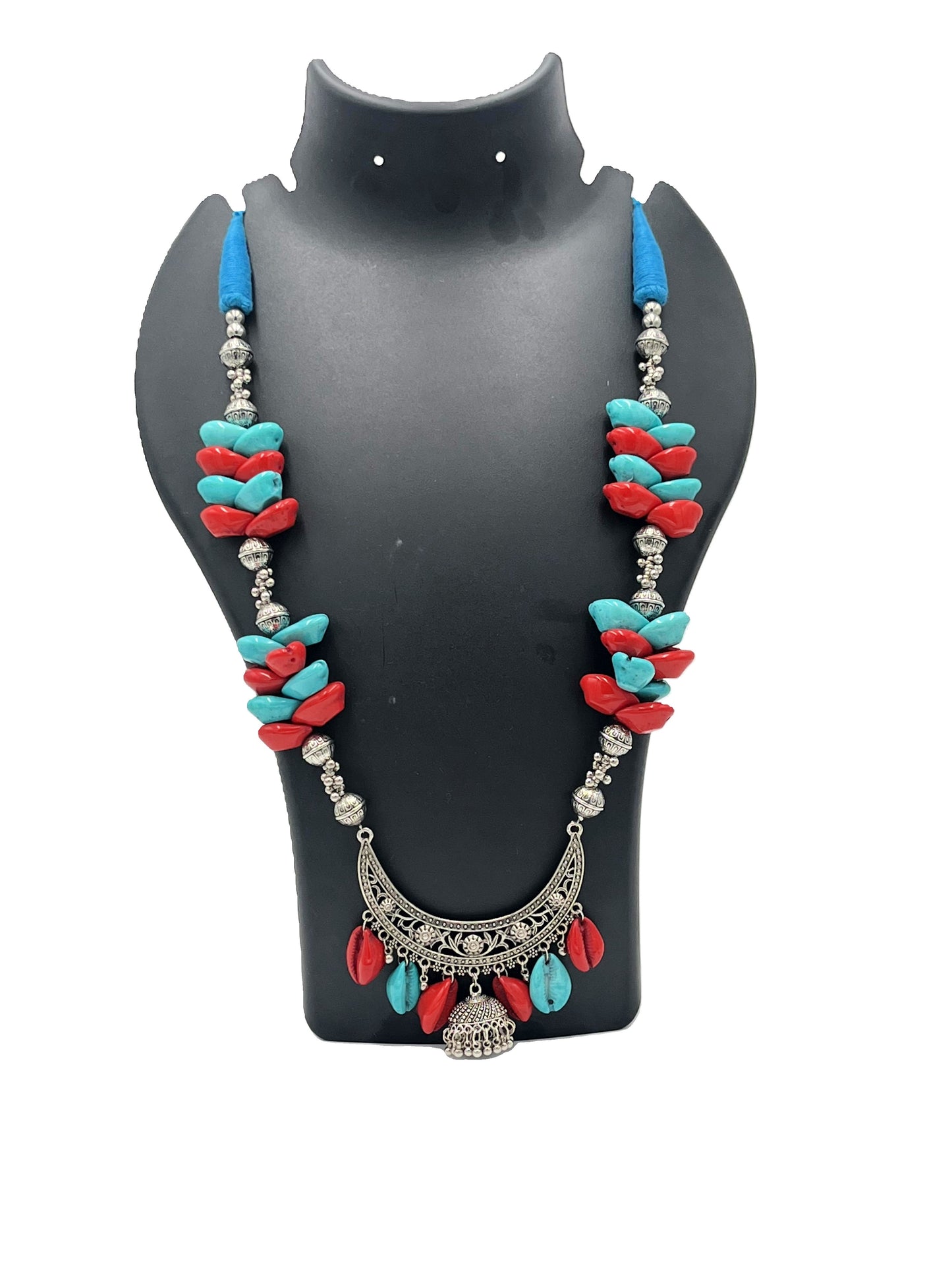 Red & Turquoise Handcrafted Shell Necklace – The Chakmak Tribal SeaBloom