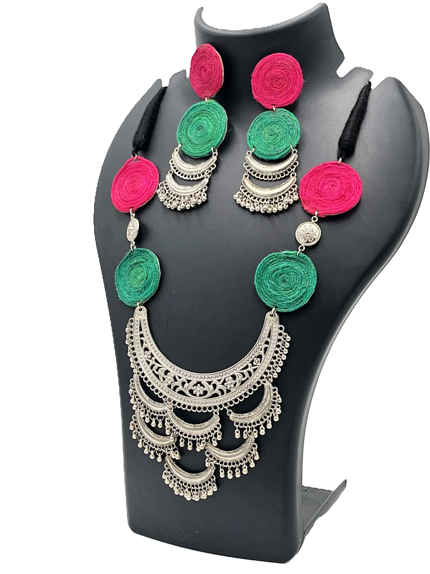 Festival Ready Handmade Ethnic Necklace Set with Statement Pendant
