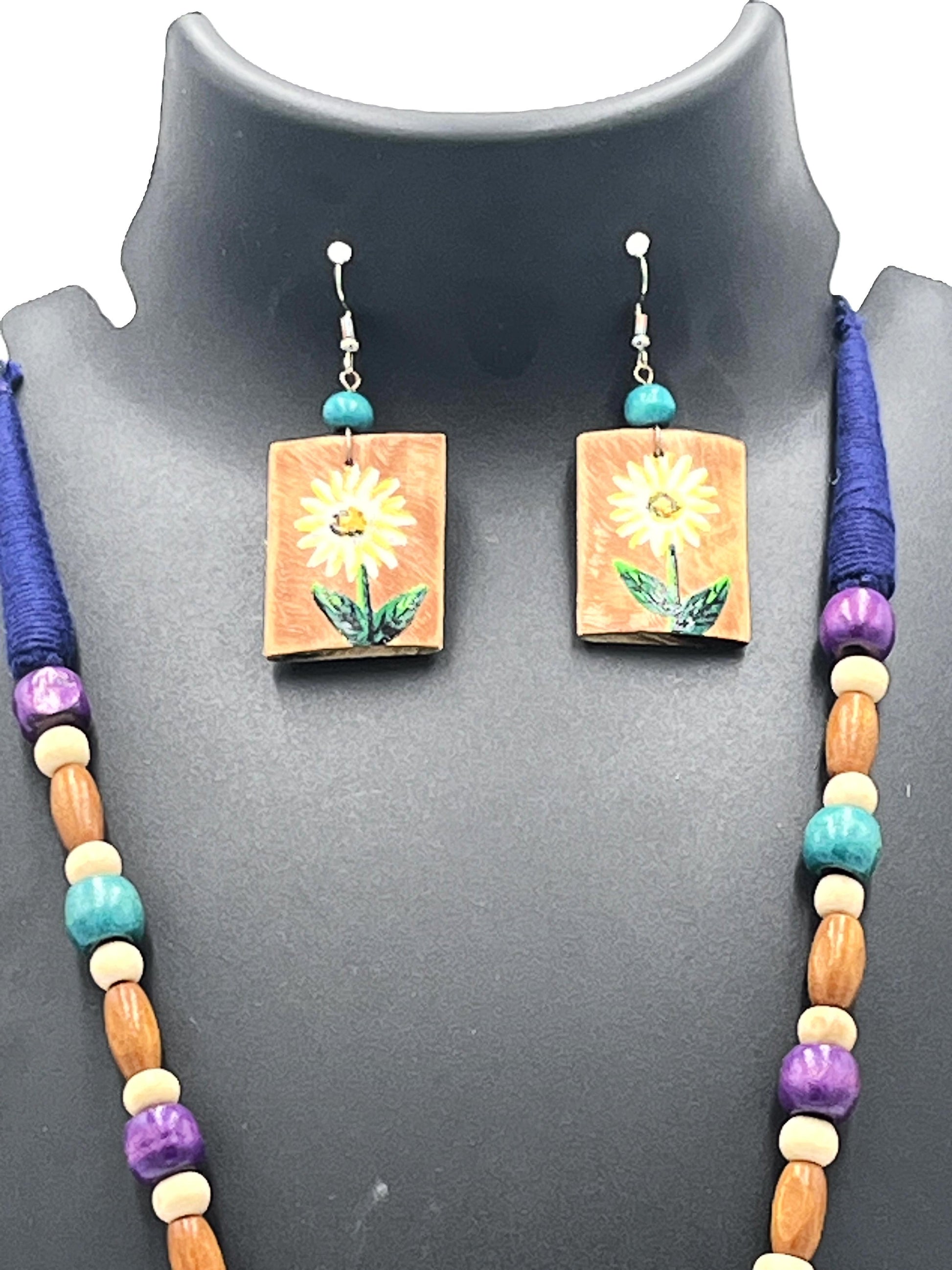 Bamboo Jewelry set with earrings and a necklace By ChakmakCraft Pvt. Ltd.