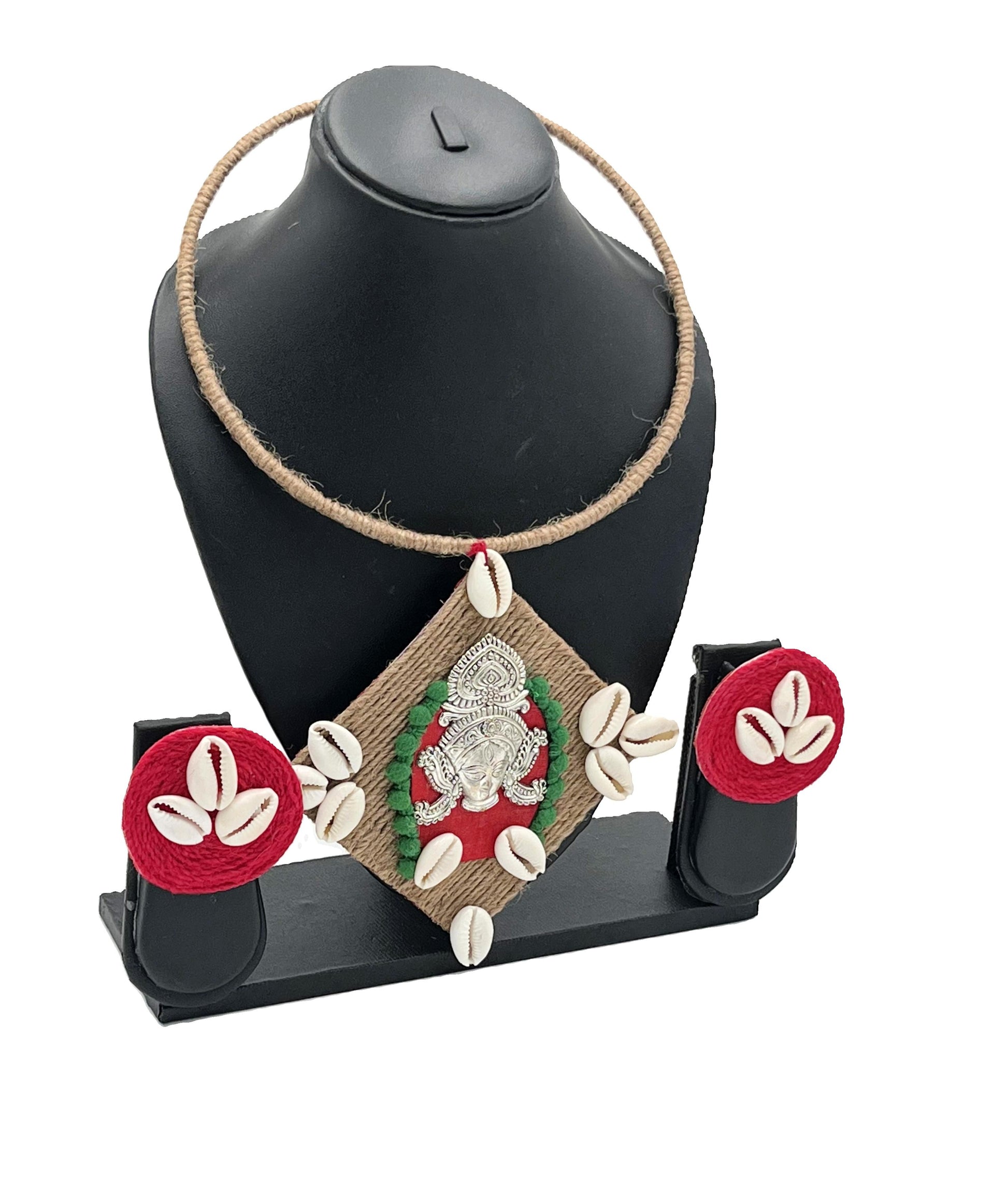 Side view of Kodi Devi Necklace with tribal goddess pendant – The Chakmak