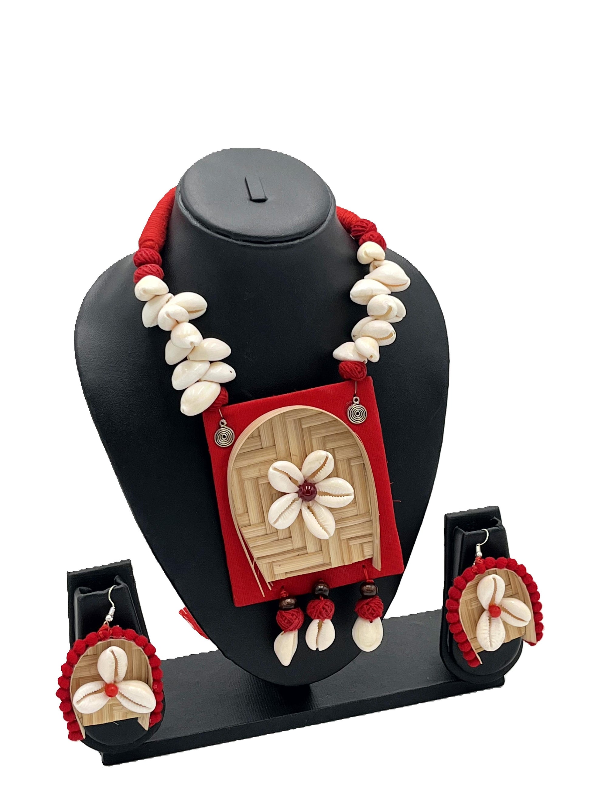 Eco-Friendly Tribal Bamboo Jewelry with Red Thread – The Chakmak