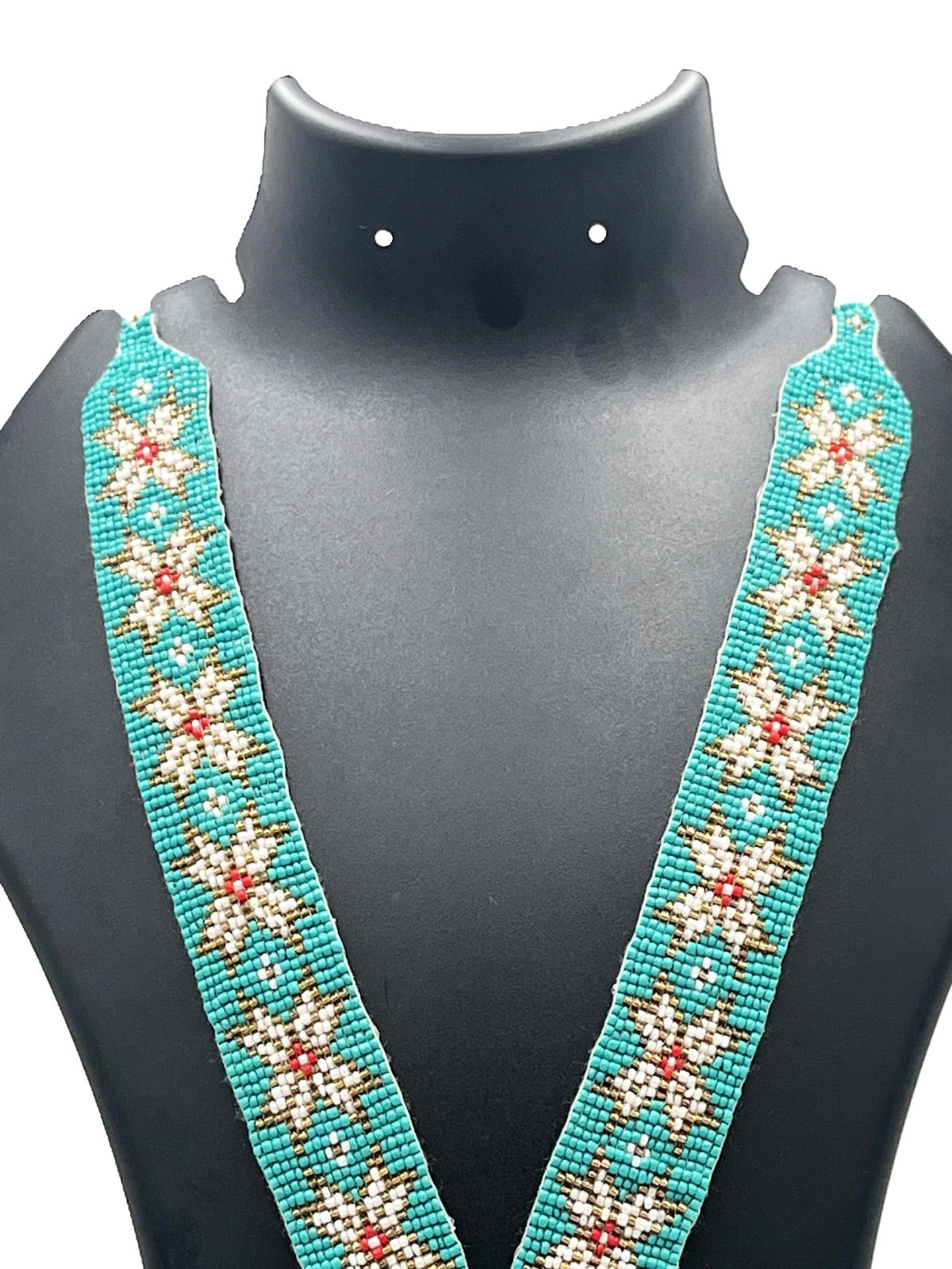 The Chakmak Swan Serenity Handmade Green Beaded Necklace – Tribal Jewelry