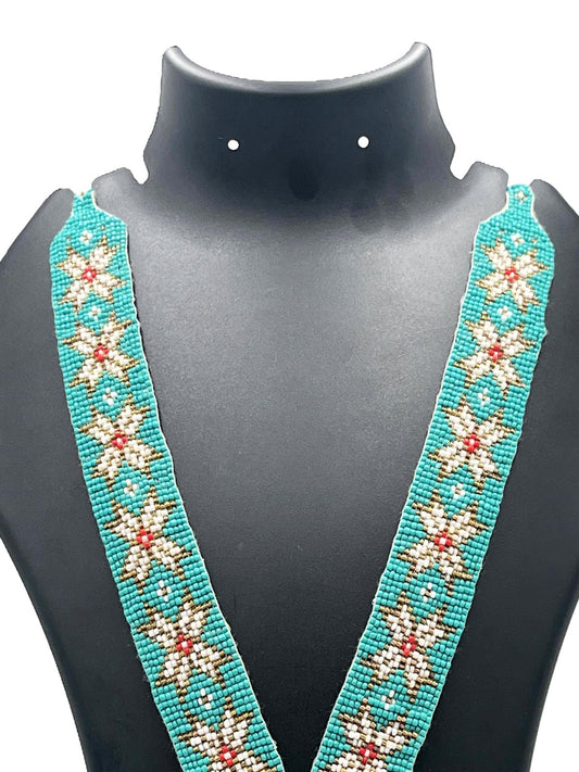 The Chakmak Swan Serenity Handmade Green Beaded Necklace – Tribal Jewelry