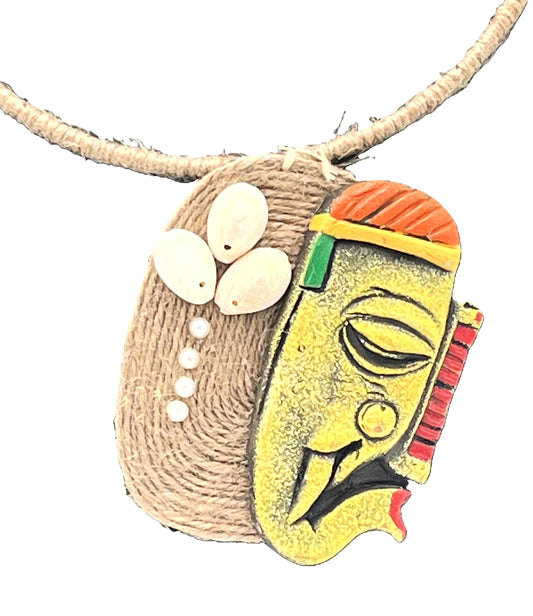 Handmade terracotta elephant hasli necklace with jute base – The Chakmak Tribal Muse